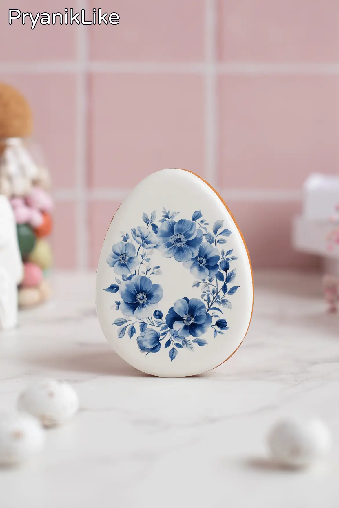 Пряник Пасхальное яйцо (гжель и геометрия)